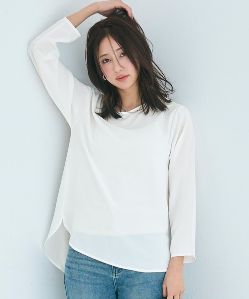 coca(coca)(コカ)の「シアーレイヤードブラウス(シャツ/ブラウス・レディース・ブラック/ホワイト・M/L)」の2枚目の写真
