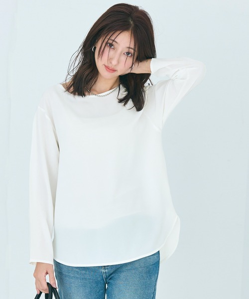 coca(coca)(コカ)の「シアーレイヤードブラウス(シャツ/ブラウス・レディース・ブラック/ホワイト・M/L)」の4枚目の写真