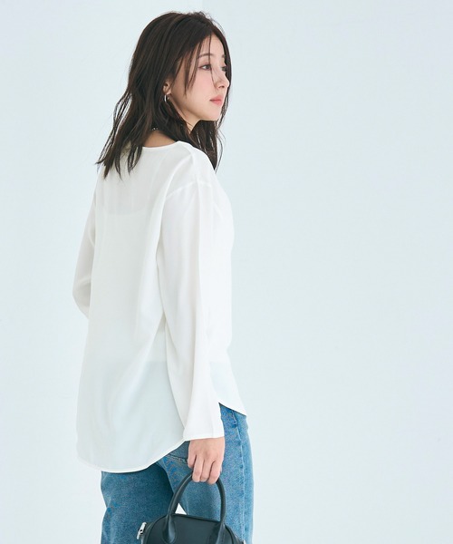 coca(coca)(コカ)の「シアーレイヤードブラウス(シャツ/ブラウス・レディース・ブラック/ホワイト・M/L)」の6枚目の写真
