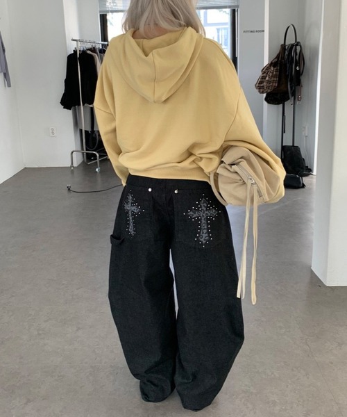 inst.ALL(インストール)の「レオパード柄クロスモチーフワイドパンツ(デニムパンツ・レディース・インディゴブルー・S/M/L/LL)」の17枚目の写真