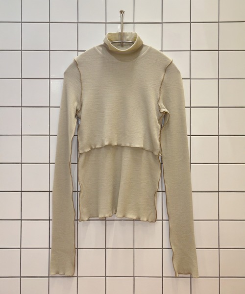 Jens(イェンス)の「LAYER&RIVER TURTLE PULLOVER(Tシャツ/カットソー・レディース・ブラック/ピンク/アイボリー・1/2)」の2枚目の写真