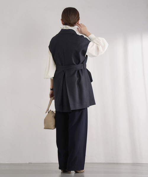 IENA(イエナ)の「&NAVY シアーボウタイブラウス(シャツ/ブラウス・レディース・ネイビー/ホワイト×ホワイト・FREE)」の15枚目の写真