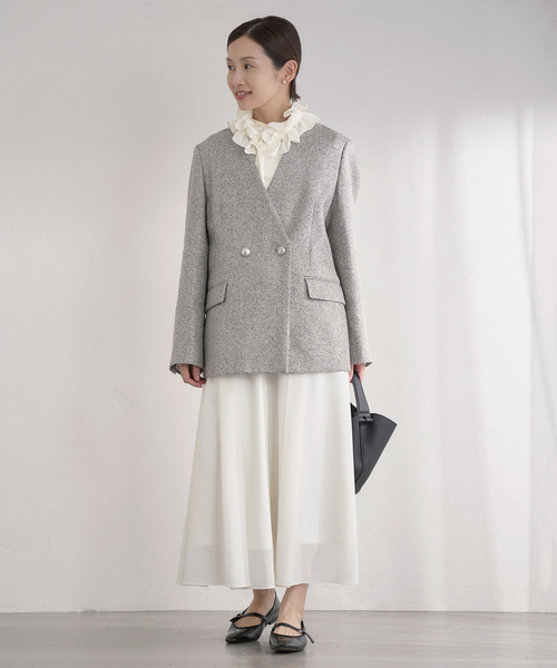 IENA(イエナ)の「&NAVY シアーボウタイブラウス(シャツ/ブラウス・レディース・ネイビー/ホワイト×ホワイト・FREE)」の18枚目の写真