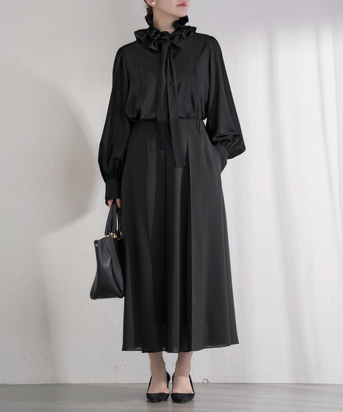 IENA(イエナ)の「&NAVY シアーボウタイブラウス(シャツ/ブラウス・レディース・ネイビー/ホワイト×ホワイト・FREE)」の20枚目の写真