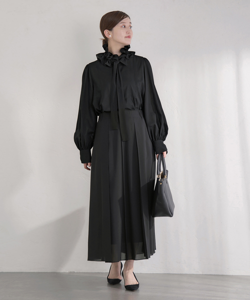 IENA(イエナ)の「&NAVY シアーボウタイブラウス(シャツ/ブラウス・レディース・ネイビー/ホワイト×ホワイト・FREE)」の21枚目の写真