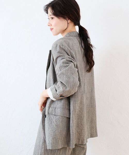 le.coeur blanc（ルクールブラン）の「グレンチェックスラブテーラードジャケット（テーラードジャケット・レディース・ブラウン系その他2・38）」の4枚目の写真