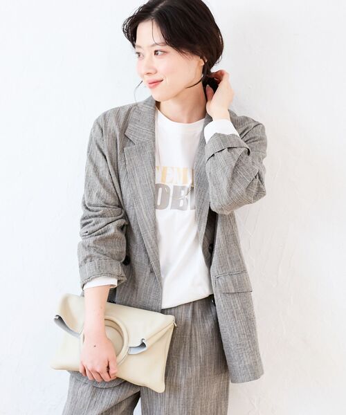 le.coeur blanc（ルクールブラン）の「グレンチェックスラブテーラードジャケット（テーラードジャケット・レディース・ブラウン系その他2・38）」の14枚目の写真