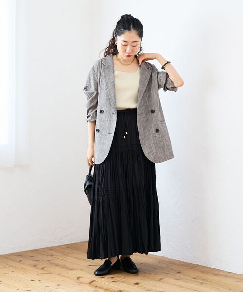 le.coeur blanc（ルクールブラン）の「グレンチェックスラブテーラードジャケット（テーラードジャケット・レディース・ブラウン系その他2・38）」の16枚目の写真