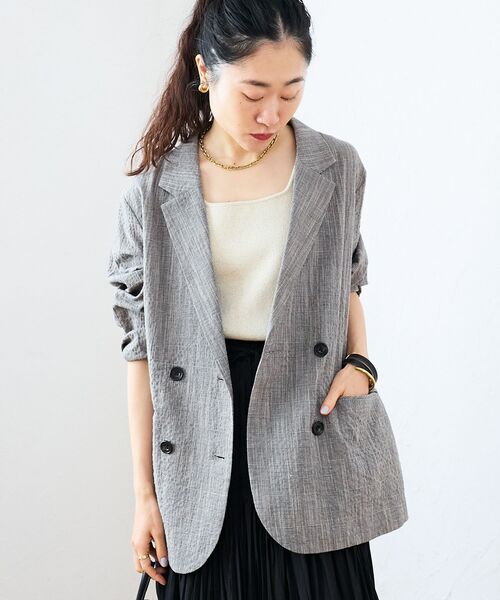 le.coeur blanc（ルクールブラン）の「グレンチェックスラブテーラードジャケット（テーラードジャケット・レディース・ブラウン系その他2・38）」の20枚目の写真