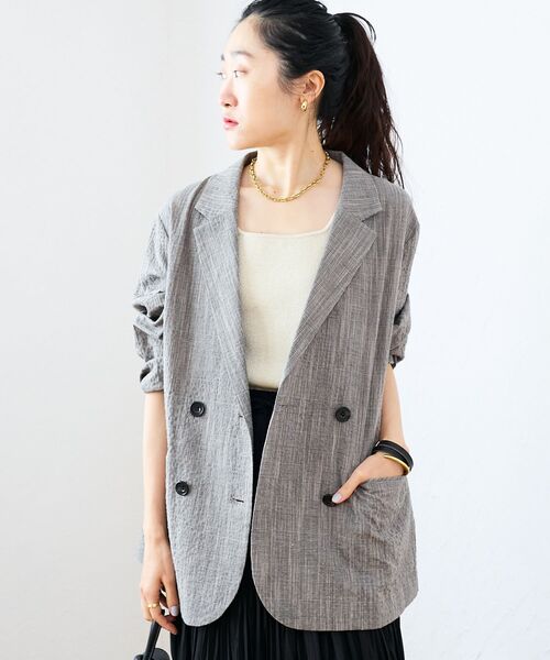 le.coeur blanc（ルクールブラン）の「グレンチェックスラブテーラードジャケット（テーラードジャケット・レディース・ブラウン系その他2・38）」の21枚目の写真