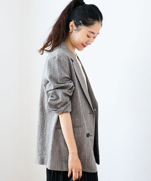 le.coeur blanc（ルクールブラン）の「グレンチェックスラブテーラードジャケット（テーラードジャケット・レディース・ブラウン系その他2・38）」の22枚目の写真