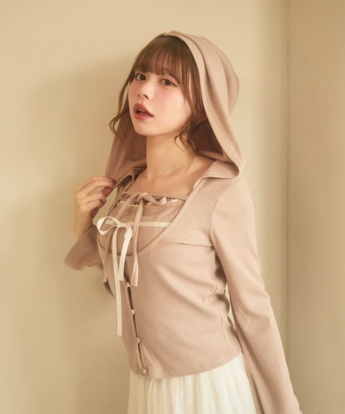 TITTY&CO.(ティティーアンドコー)の「ダブルリボンキャミセット(アンサンブル・レディース・ブラック/ベージュ/ピンク・FREE)」の14枚目の写真