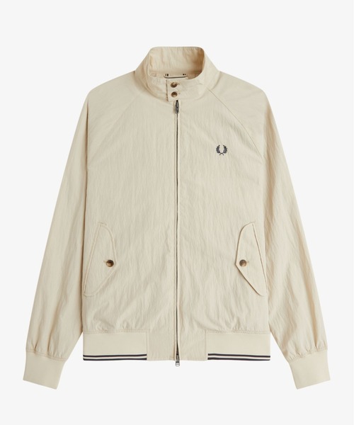 FRED PERRY（フレッドペリー）の「Crinkle Harrington Jacket／シワ加工ハリントンジャケット（ブルゾン・メンズ・オートミール/ネイビー/レッド・L/M/S）」の15枚目の写真