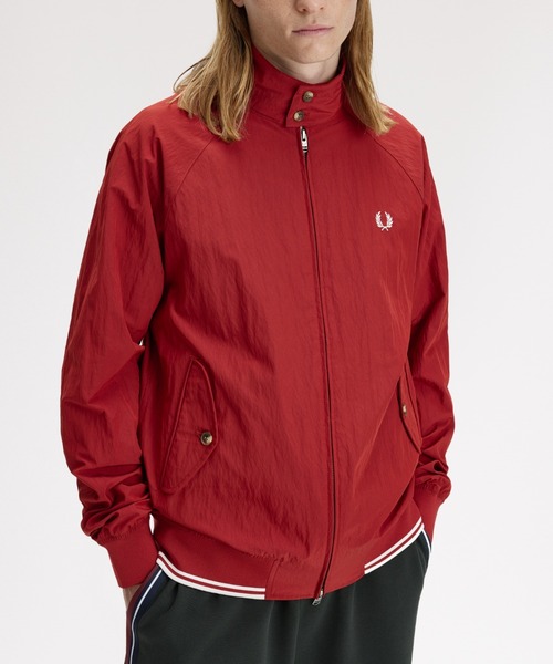 FRED PERRY（フレッドペリー）の「Crinkle Harrington Jacket／シワ加工ハリントンジャケット（ブルゾン・メンズ・オートミール/ネイビー/レッド・L/M/S）」の22枚目の写真
