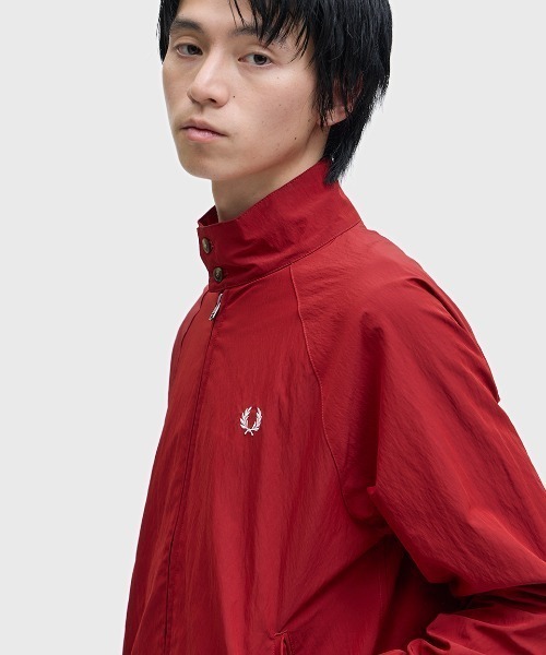 FRED PERRY（フレッドペリー）の「Crinkle Harrington Jacket／シワ加工ハリントンジャケット（ブルゾン・メンズ・オートミール/ネイビー/レッド・L/M/S）」の19枚目の写真