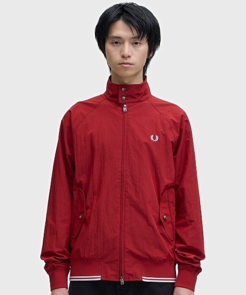 FRED PERRY（フレッドペリー）の「Crinkle Harrington Jacket／シワ加工ハリントンジャケット（ブルゾン・メンズ・オートミール/ネイビー/レッド・L/M/S）」の20枚目の写真