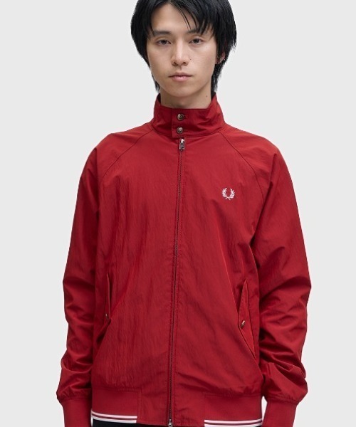 FRED PERRY（フレッドペリー）の「Crinkle Harrington Jacket／シワ加工ハリントンジャケット（ブルゾン・メンズ・オートミール/ネイビー/レッド・L/M/S）」の18枚目の写真