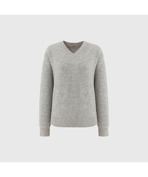 LOOKAST（ルックキャスト）の「カイルウールVネックニット / KAILE WOOL V-NECK KNIT_3colors（ニット/セーター・レディース・レッド/ライトグレー・SMALL/MEDIUM）」の2枚目の写真