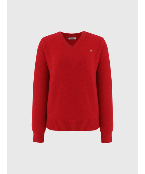 LOOKAST（ルックキャスト）の「カイルウールVネックニット / KAILE WOOL V-NECK KNIT_3colors（ニット/セーター・レディース・レッド・SMALL/MEDIUM）」の4枚目の写真