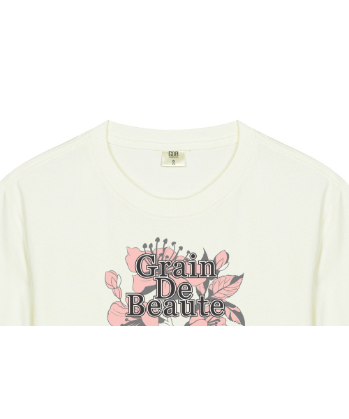 GRAIN DE BEAUTE（グランデボーテ）の「SIGNATURE T-SHIRT 03 [BEIGE]（Tシャツ/カットソー・レディース・ベージュ・S/M/L/XL）」の4枚目の写真
