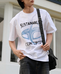 CONCEPTIDE（コンセプタイド）の「ロゴチェーンアートワークTシャツ_ホワイト（Tシャツ/カットソー）」