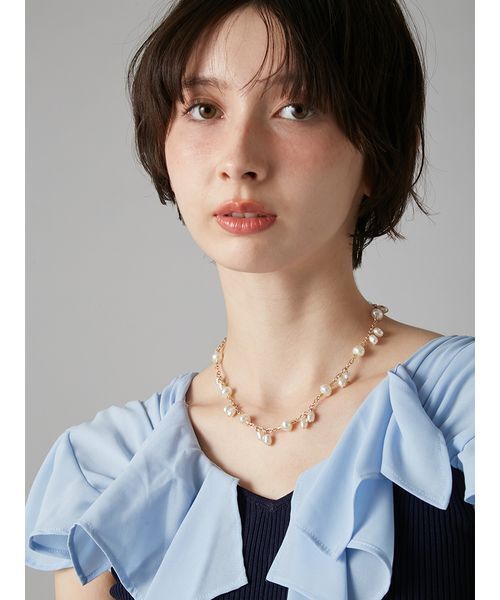 LILY BROWN(リリーブラウン)の「バリエーションパールネックレス(ネックレス・レディース・ブラック/ライム/ゴールド・F)」の10枚目の写真