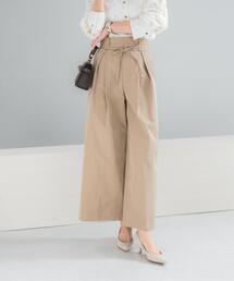 URBAN RESEARCH ROSSO WOMEN | コットンツイルベルテッドワイドパンツ(その他パンツ)