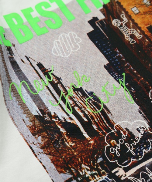 DILASH(ディラッシュ)の「【綿100%】ニューヨークフォト×ネオンメッセージ半袖T(Tシャツ/カットソー・キッズ・オフホワイト/ブラック・100/120/110/90/80/140/130)」の8枚目の写真
