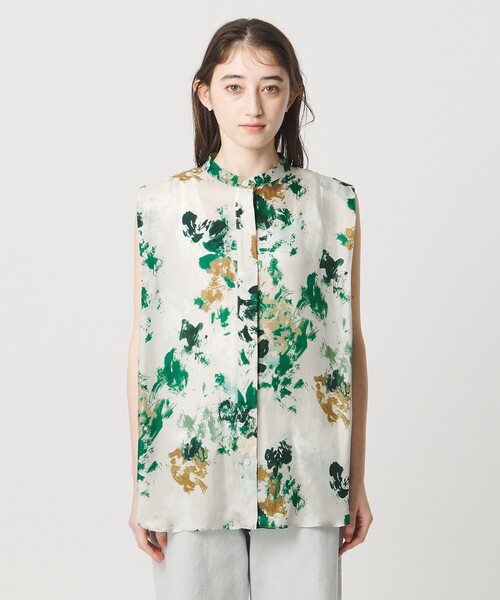 SACRA（サクラ）の「＜SACRA＞フローラプリント ノースリーブブラウス（シャツ/ブラウス・レディース・ケリーグリーン・38）」の7枚目の写真