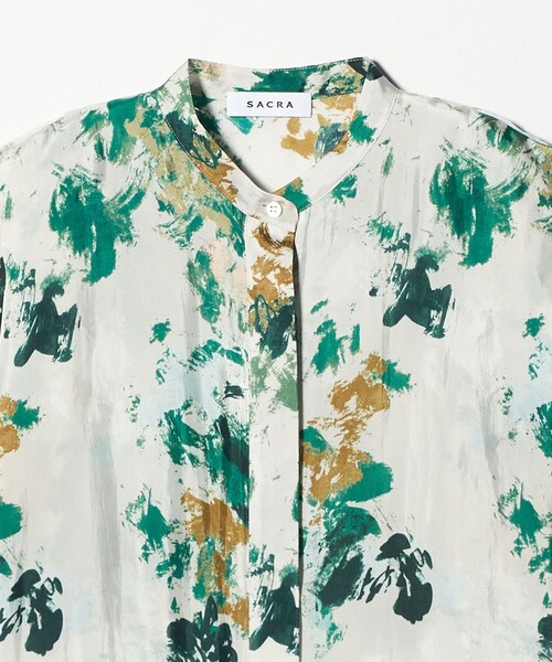 SACRA（サクラ）の「＜SACRA＞フローラプリント ノースリーブブラウス（シャツ/ブラウス・レディース・ケリーグリーン・38）」の12枚目の写真