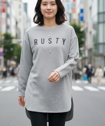 【RUSTY/ラスティー】レディースオーバーサイズ ロングTシャツ バックプリント
