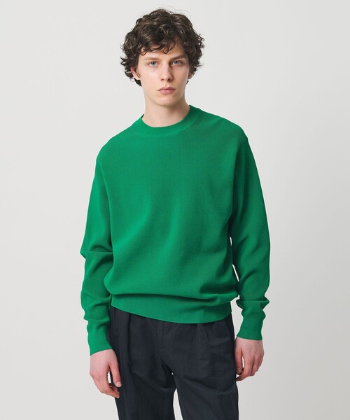 UNITED ARROWS（ユナイテッドアローズ）の「コットン/ポリエステル アゼ クルーネックニット（ニット/セーター・メンズ・レッド/ホワイト/ネイビー/ケリーグリーン・M/L/S/XL）」の3枚目の写真