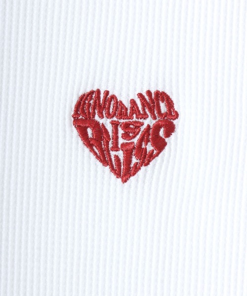 SITRY(シトリー)の「SITRY Heart Embroidery Thermal/別注 オーバーサイズ ハートロゴ ワンポイントラメ刺繍 ドローコード ワッフル ヘンリーネック 半袖Tシャツ レディース メンズ(Tシャツ/カットソー・レディース・チャコール/ネイビー/グレー系その他2/ブルー系その他/ホワイト系その他/ブラック/グレー系その他/オフホワイト/アッシュグレー/ブラック系その他・M/L/XL)」の16枚目の写真