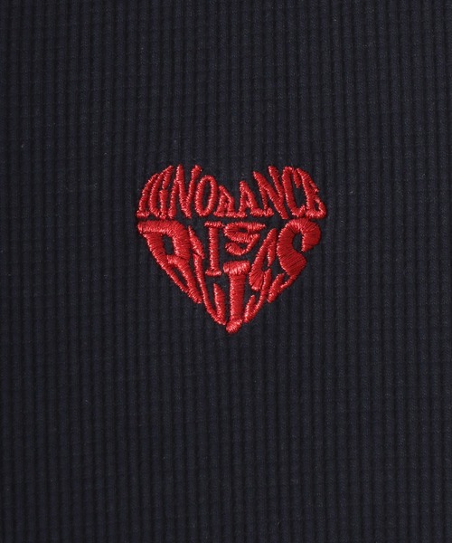 SITRY(シトリー)の「SITRY Heart Embroidery Thermal/別注 オーバーサイズ ハートロゴ ワンポイントラメ刺繍 ドローコード ワッフル ヘンリーネック 半袖Tシャツ レディース メンズ(Tシャツ/カットソー・レディース・チャコール/ネイビー/グレー系その他2/ブルー系その他/ホワイト系その他/ブラック/グレー系その他/オフホワイト/アッシュグレー/ブラック系その他・M/L/XL)」の17枚目の写真