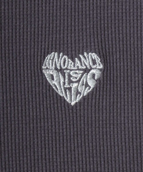 SITRY(シトリー)の「SITRY Heart Embroidery Thermal/別注 オーバーサイズ ハートロゴ ワンポイントラメ刺繍 ドローコード ワッフル ヘンリーネック 半袖Tシャツ レディース メンズ(Tシャツ/カットソー・レディース・チャコール/ネイビー/グレー系その他2/ブルー系その他/ホワイト系その他/ブラック/グレー系その他/オフホワイト/アッシュグレー/ブラック系その他・M/L/XL)」の19枚目の写真