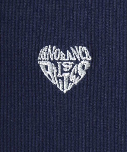 SITRY(シトリー)の「SITRY Heart Embroidery Thermal/別注 オーバーサイズ ハートロゴ ワンポイントラメ刺繍 ドローコード ワッフル ヘンリーネック 半袖Tシャツ レディース メンズ(Tシャツ/カットソー・レディース・チャコール/ネイビー/グレー系その他2/ブルー系その他/ホワイト系その他/ブラック/グレー系その他/オフホワイト/アッシュグレー/ブラック系その他・M/L/XL)」の20枚目の写真