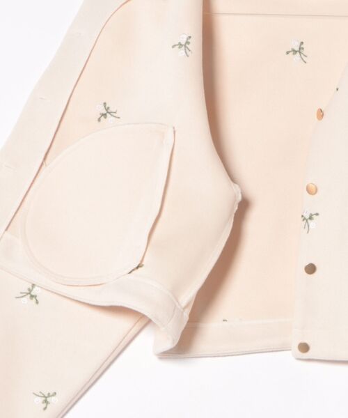 flower（フラワー）の「タイニーブーケジャケット（ノーカラージャケット・レディース・ベージュ/アイボリー・FREE）」の9枚目の写真