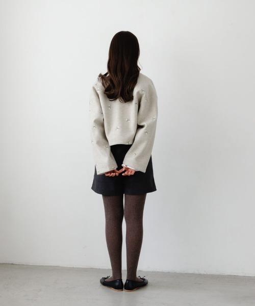 flower（フラワー）の「タイニーブーケジャケット（ノーカラージャケット・レディース・ベージュ/アイボリー・FREE）」の5枚目の写真