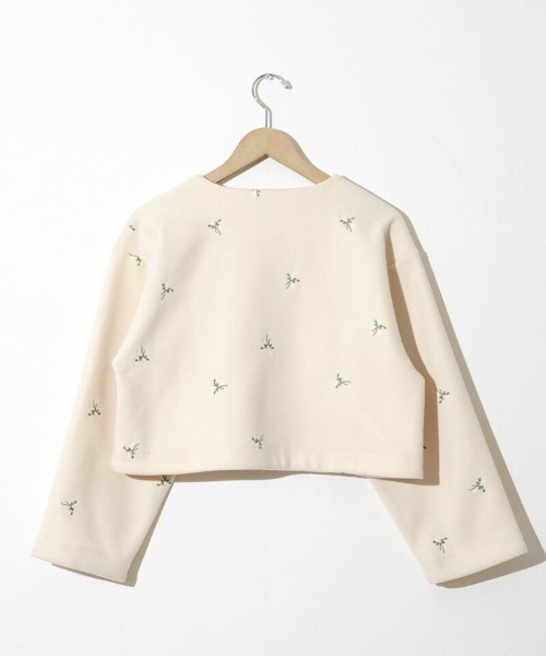 flower（フラワー）の「タイニーブーケジャケット（ノーカラージャケット・レディース・ベージュ/アイボリー・FREE）」の20枚目の写真