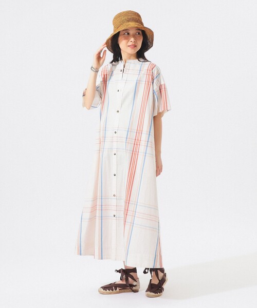 BEAMS BOY（ビームスボーイ）の「ボーイ ビッグ タータン ワンピース（ワンピース・レディース・ネイビー/ライトブルー/ホワイト系その他7・2/1）」の2枚目の写真