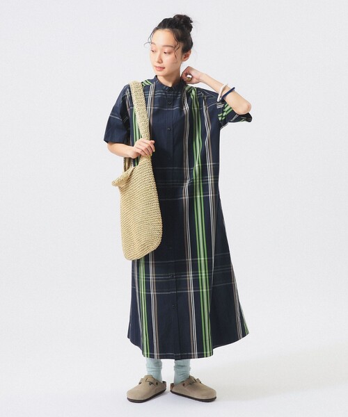 BEAMS BOY（ビームスボーイ）の「ボーイ ビッグ タータン ワンピース（ワンピース・レディース・ネイビー/ライトブルー/ホワイト系その他7・2/1）」の14枚目の写真