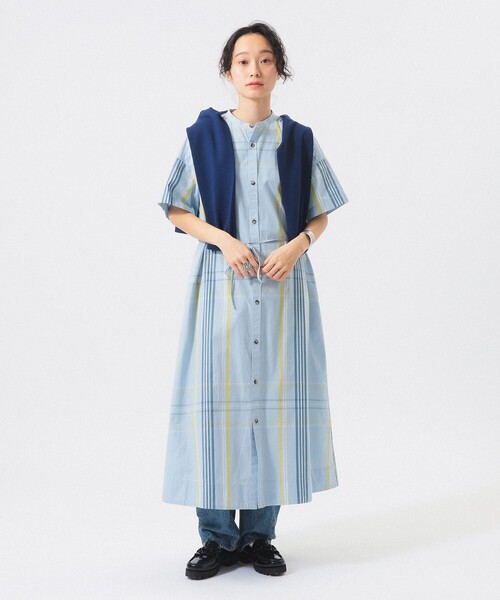 BEAMS BOY（ビームスボーイ）の「ボーイ ビッグ タータン ワンピース（ワンピース・レディース・ネイビー/ライトブルー/ホワイト系その他7・2/1）」の16枚目の写真