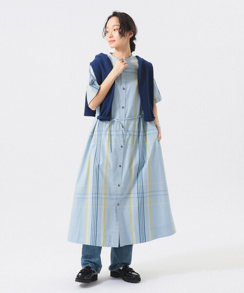 BEAMS BOY（ビームスボーイ）の「ボーイ ビッグ タータン ワンピース（ワンピース・レディース・ネイビー/ライトブルー/ホワイト系その他7・2/1）」の17枚目の写真