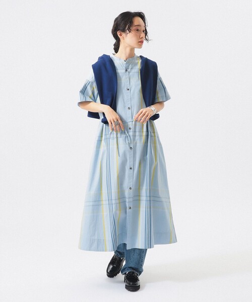BEAMS BOY（ビームスボーイ）の「ボーイ ビッグ タータン ワンピース（ワンピース・レディース・ネイビー/ライトブルー/ホワイト系その他7・2/1）」の18枚目の写真