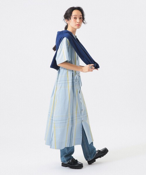 BEAMS BOY（ビームスボーイ）の「ボーイ ビッグ タータン ワンピース（ワンピース・レディース・ネイビー/ライトブルー/ホワイト系その他7・2/1）」の20枚目の写真