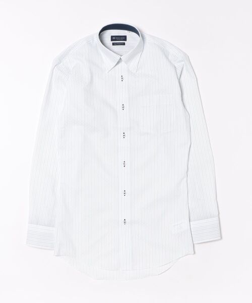 TOKYO SHIRTS（トウキョウシャツ）の「形態安定ノンアイロン スナップダウン 長袖ビジネスワイシャツ（ビジネスシャツ・メンズ・ブルー・首回り41cm-裄丈82cm/首回り41cm-裄丈86cm/首回り42cm-裄丈82cm/首回り42cm-裄丈86cm/首回り43cm-裄丈82cm/首回り43cm-裄丈86cm/首回り37cm-裄丈80cm/首回り39cm-裄丈80cm/首回り39cm-裄丈84cm）」の3枚目の写真