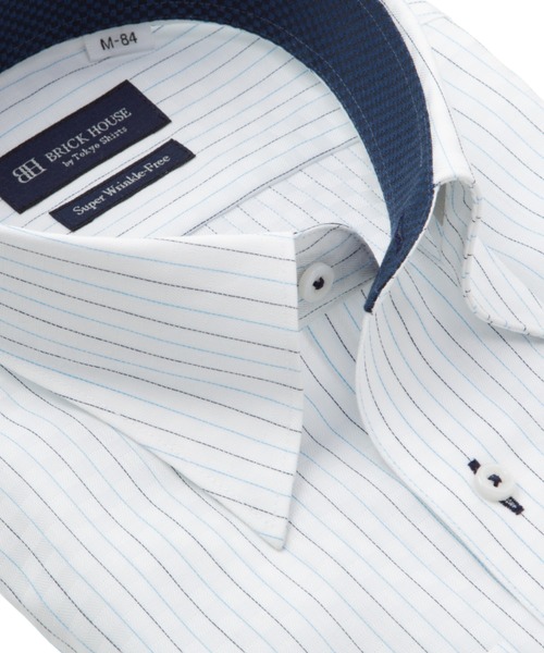 TOKYO SHIRTS（トウキョウシャツ）の「形態安定ノンアイロン スナップダウン 長袖ビジネスワイシャツ（ビジネスシャツ・メンズ・ブルー・首回り41cm-裄丈82cm/首回り41cm-裄丈86cm/首回り42cm-裄丈82cm/首回り42cm-裄丈86cm/首回り43cm-裄丈82cm/首回り43cm-裄丈86cm/首回り37cm-裄丈80cm/首回り39cm-裄丈80cm/首回り39cm-裄丈84cm）」の7枚目の写真