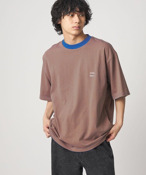 CITEN(シテン)の「<CITEN>リンガーボーダーT(Tシャツ/カットソー・メンズ・ケリーグリーン/オレンジ/ダークブラウン・S/M/L)」の3枚目の写真