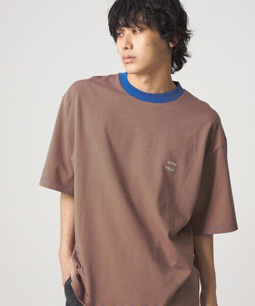 CITEN(シテン)の「<CITEN>リンガーボーダーT(Tシャツ/カットソー・メンズ・ケリーグリーン/オレンジ/ダークブラウン・S/M/L)」の4枚目の写真
