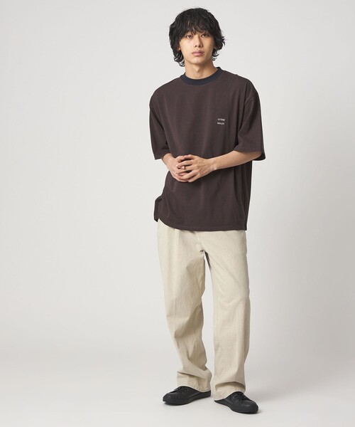 CITEN(シテン)の「<CITEN>リンガーボーダーT(Tシャツ/カットソー・メンズ・ケリーグリーン/オレンジ/ダークブラウン・S/M/L)」の8枚目の写真
